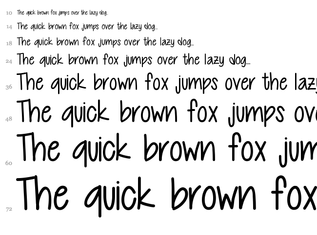 Cutie Patootie font waterfall